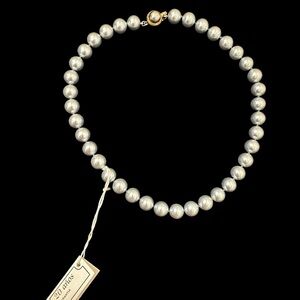 Vintage Spanish Mallorca Majorca Classic Grey Pearl Necklace Original Tag